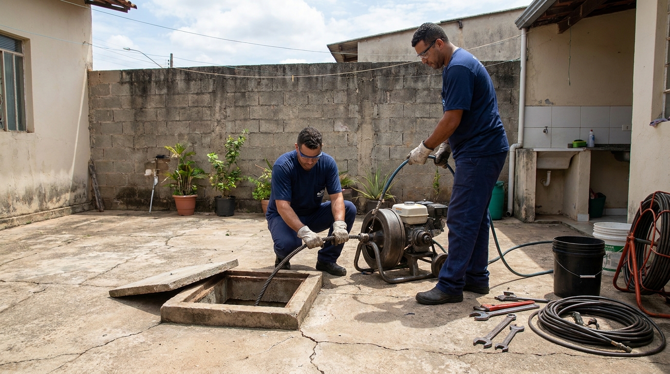 Desentupimento de esgoto residencial em Osasco‑SP