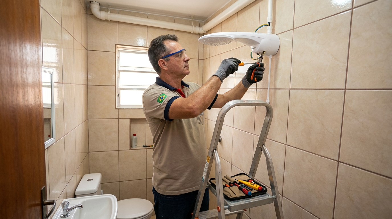 Instalação de chuveiro no banheiro em Osasco‑SP